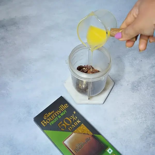 Bournville Cashew Chocolate Frosting - Add butter