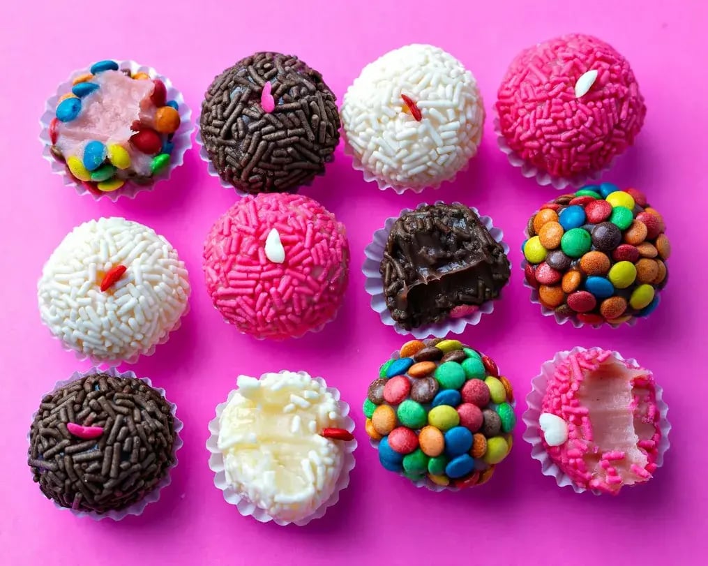 Gems coated truffles