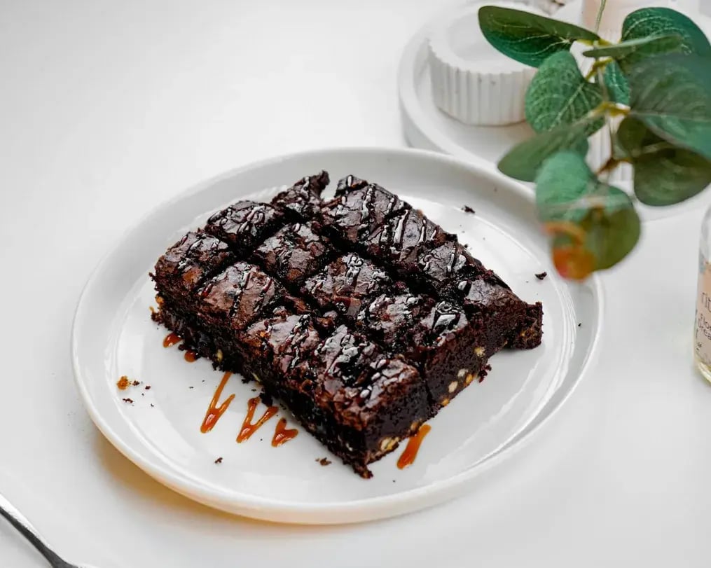 Cocoa Brownies On A Plate