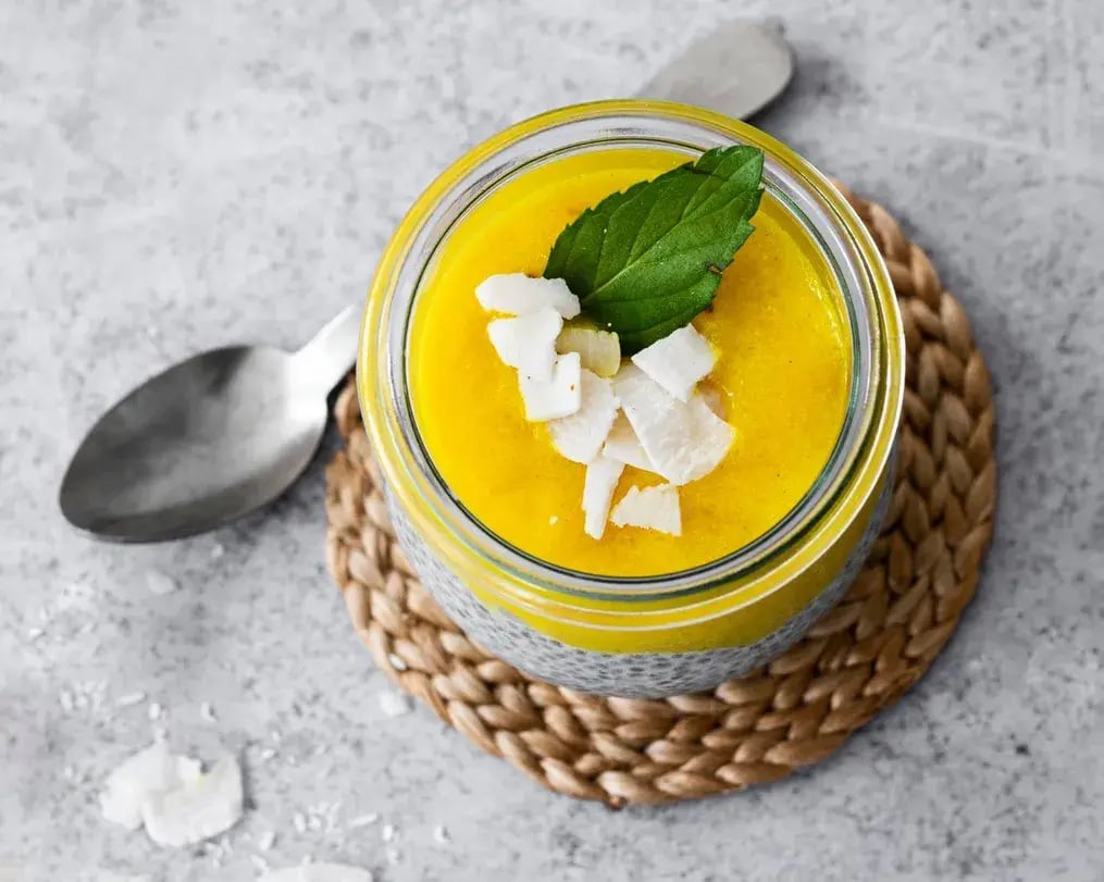 Mango Mousse with Gems Sprinkles