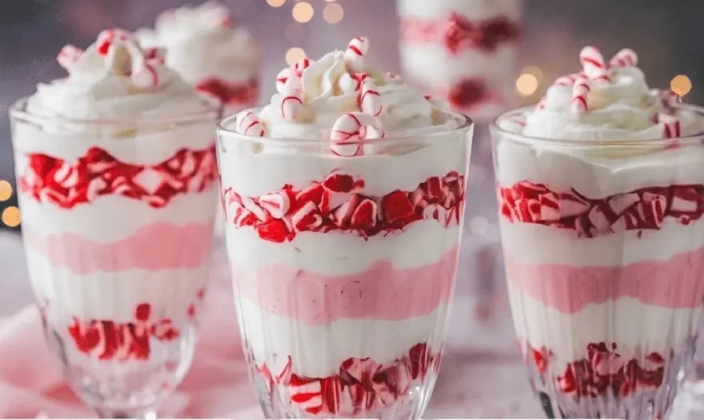 Candy Cane Yogurt Parfaits