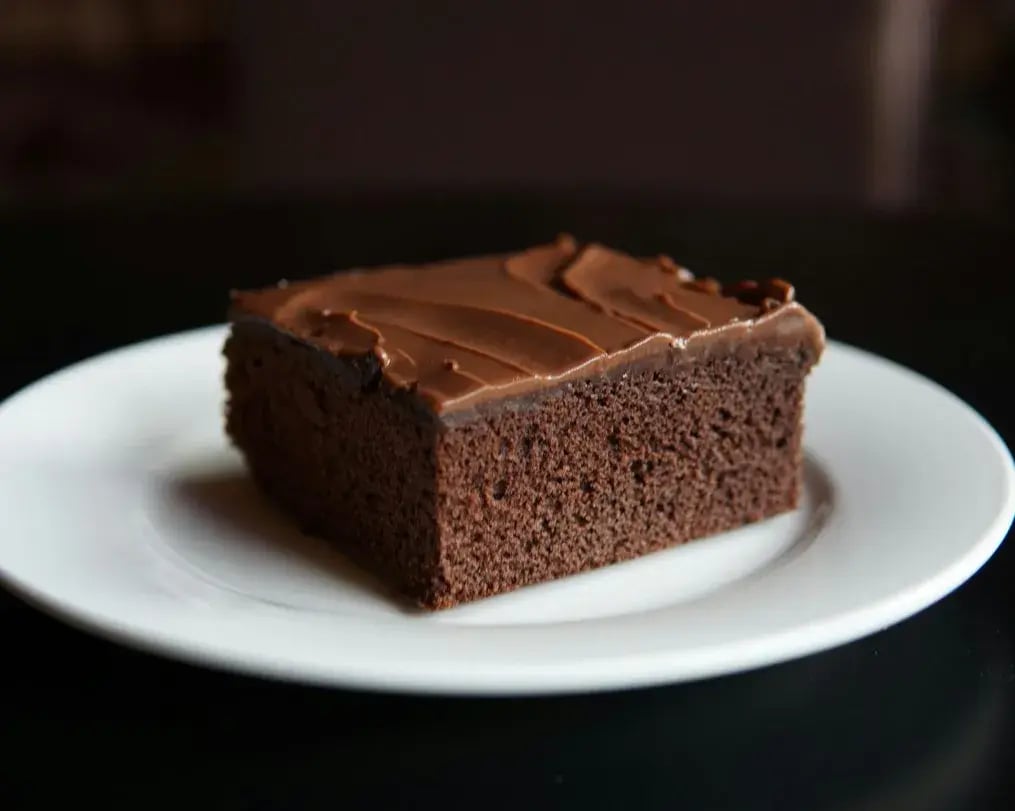 A Piece of Wine Brownie With Frosting