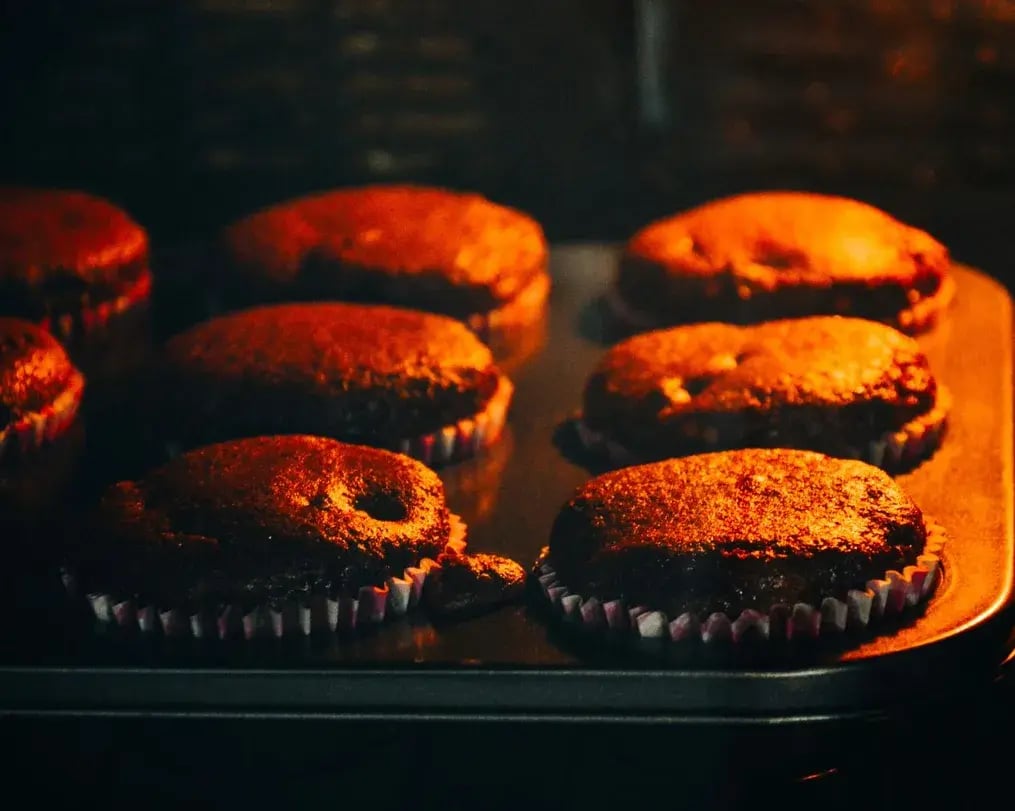 Vegan Cupcakes Being Baked In Oven