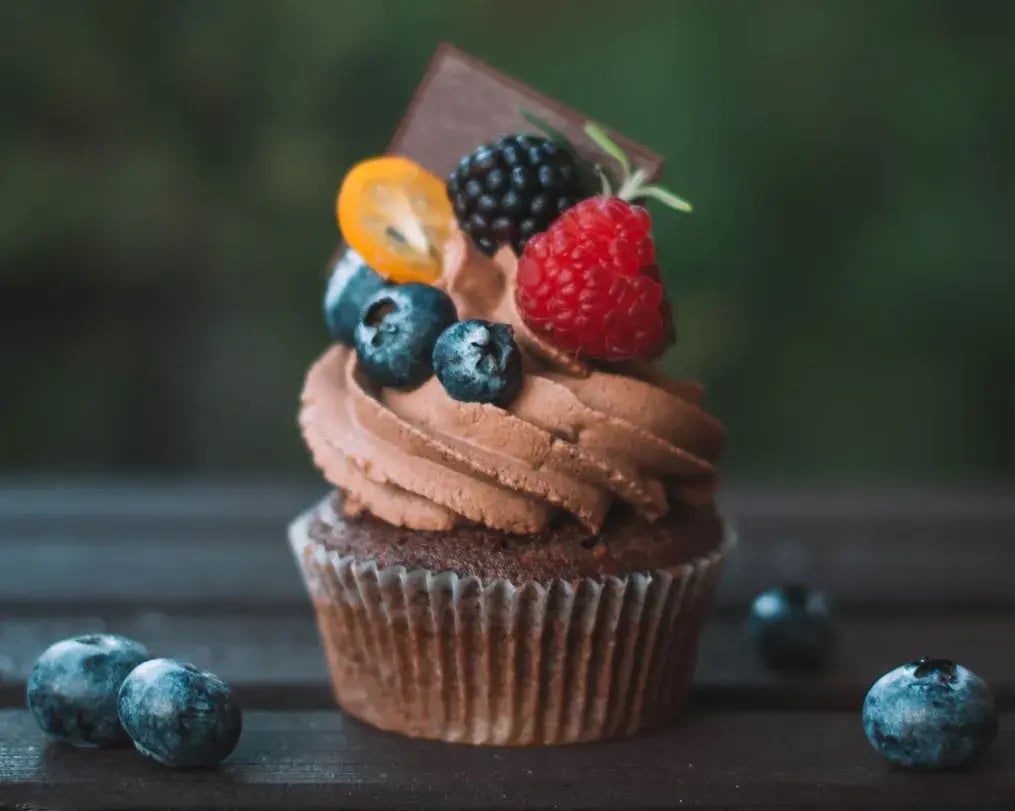 Garnished Vegan Silk Chocolate Cupcakes