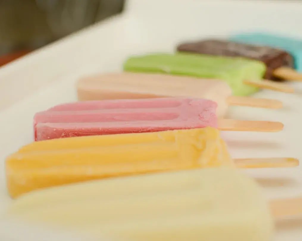 fruit popsicle on a plate