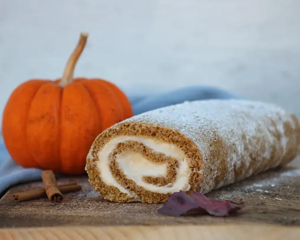 Chocolate Pumpkin Roll with Cream Cheese Filling