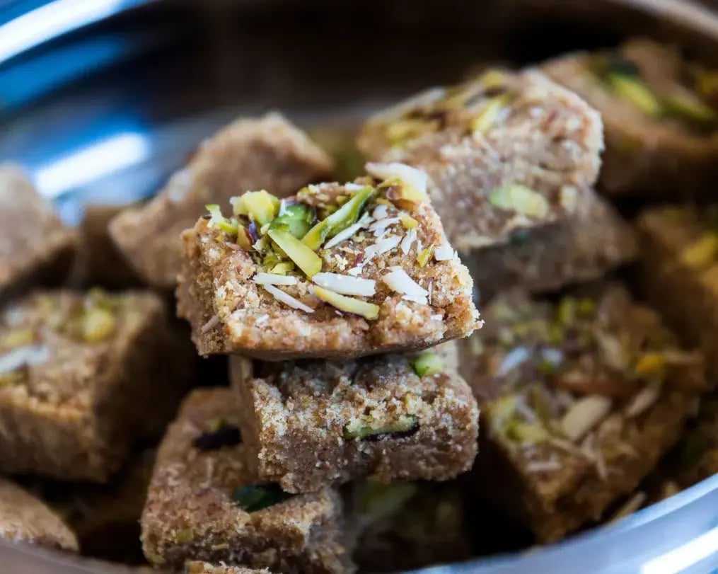 barfi closeup in a plate