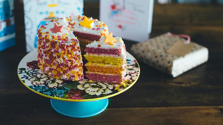 A Guide to Making the Perfect Layered Cake, Rainbow Hued with Buttercream and Chocolate: Easy Sweet Recipes 