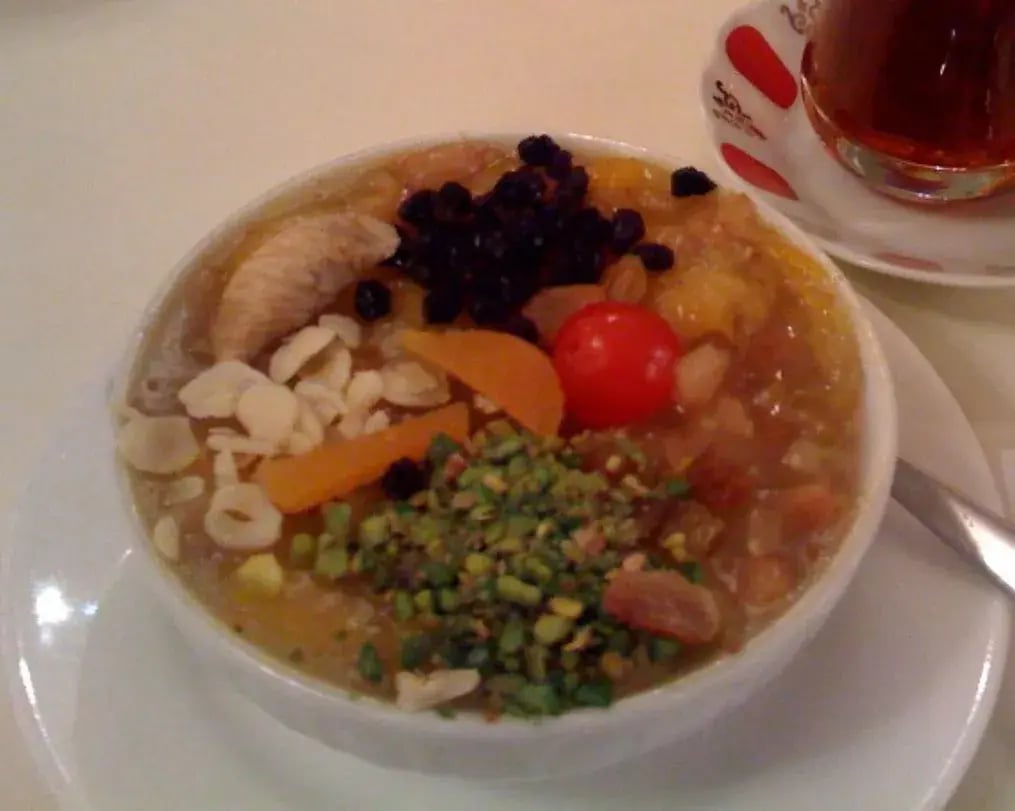 Ashure with fruit and nut
