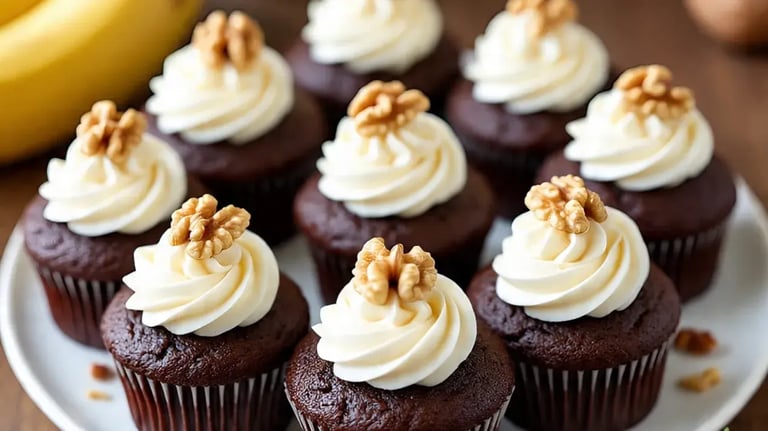 Banana Walnut Chocolate Cupcakes: Ripe Fruit Meets Rich Cocoa
