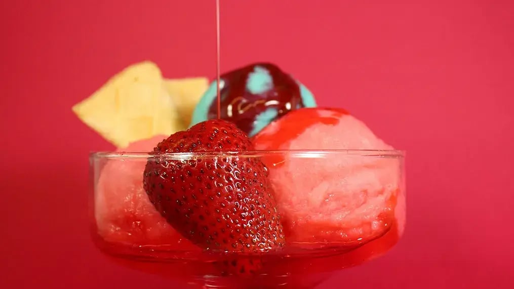 Strawberry Basil Sorbet
