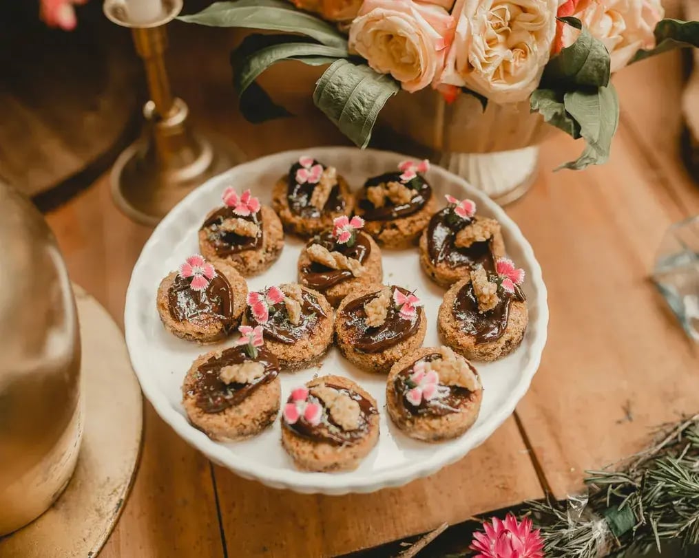 Chocolate center blossom cookies