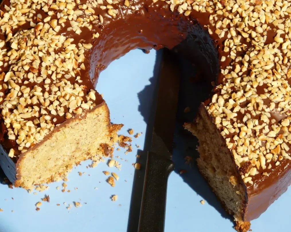 Chocolate Orange Hazelnut Cake sliced