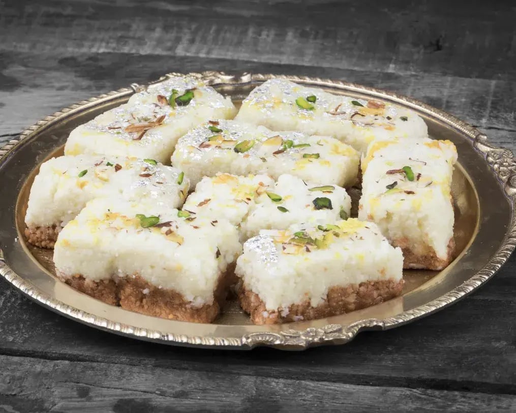 Bournville brownie bottom kalakand top fusion dessert