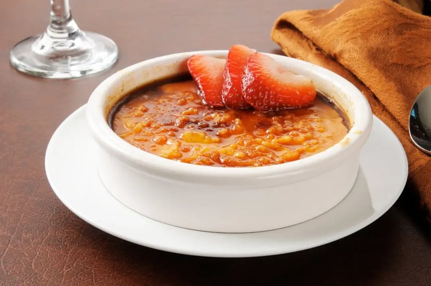 Crème brûlée with Bournville glaze
