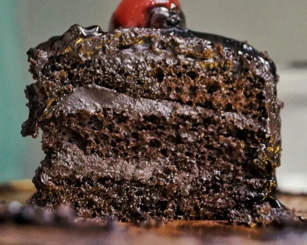 Hazelnut Buttercream On A Slice Of Bournville Hazelnut Cake