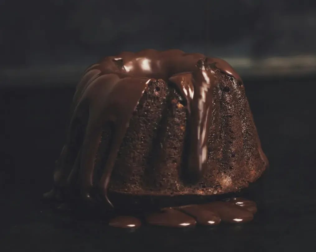 Caramel Chocolate Coffee Cake with drizzle