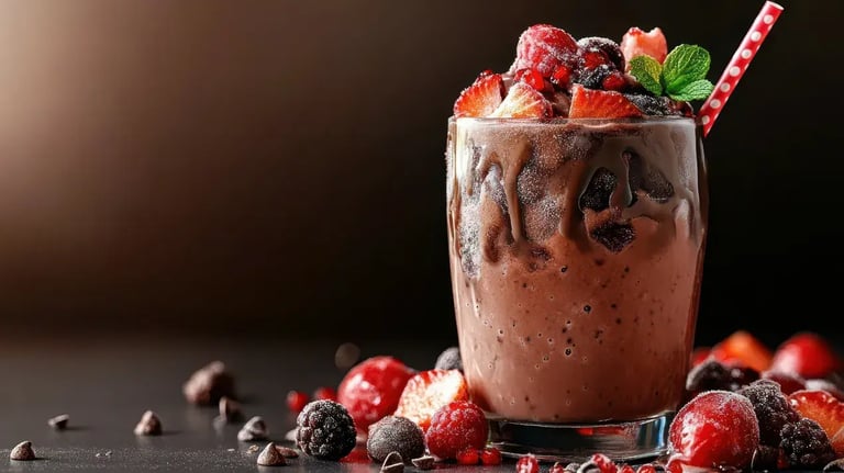 Chocolate Berry Smoothie with Pistachio