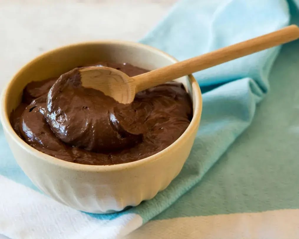 hazelnut mousse ready for chocolate bomb