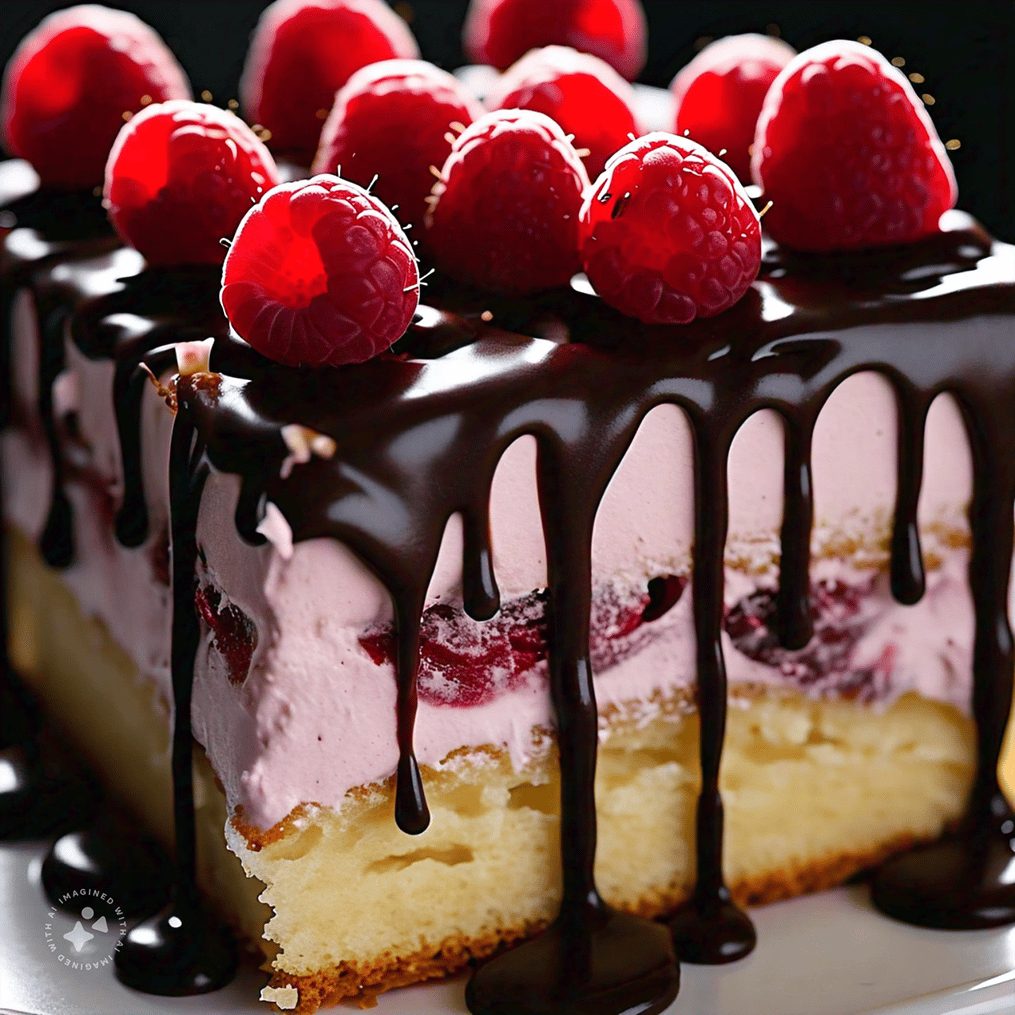 raspberry-and-dark-chocolate-covered-sponge-cake