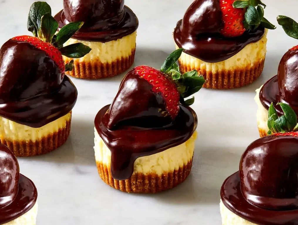 Chocolate Cheesecake With Chocolate-Covered Strawberries