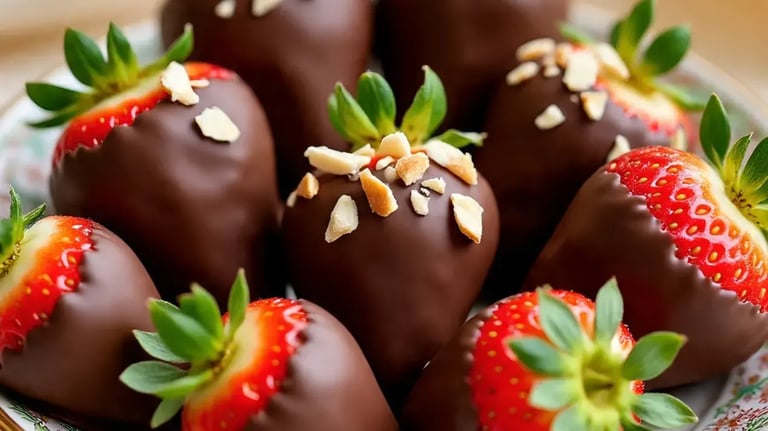 Chocolate Dipped Strawberries With Almond Crunch: A Romantic 3-Step Treat