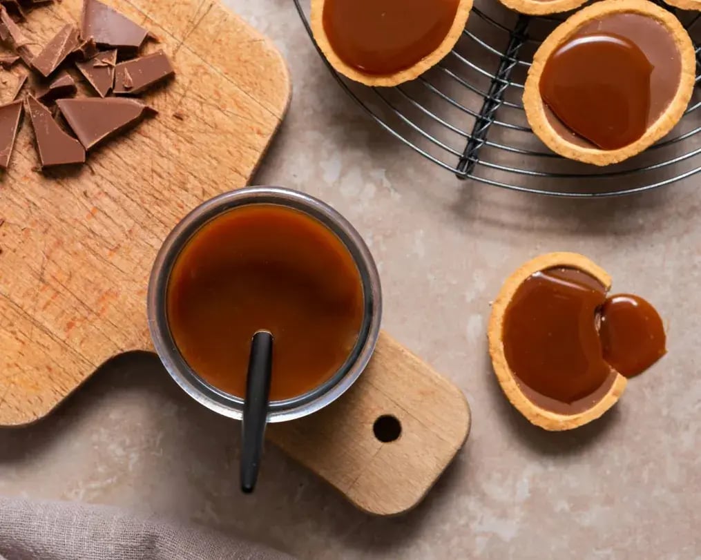chocolate peanut butter almond cups being made
