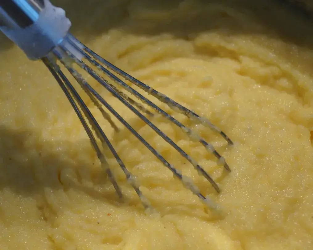 Chilled metal whisk whipping cream