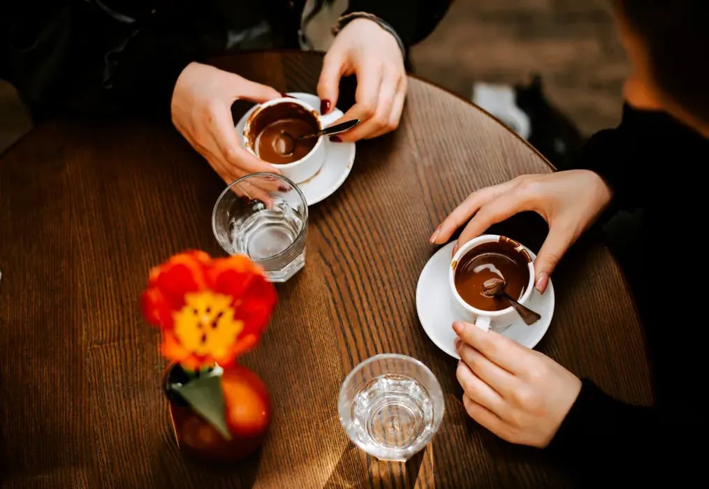 Chilled mousse served