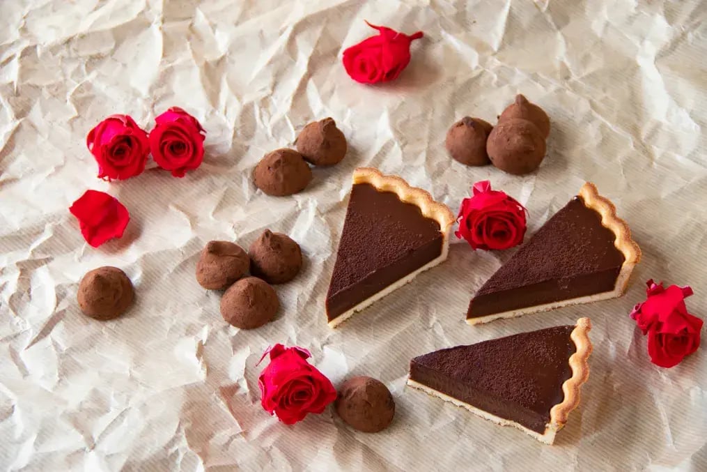 Chocolate & Rose Tart