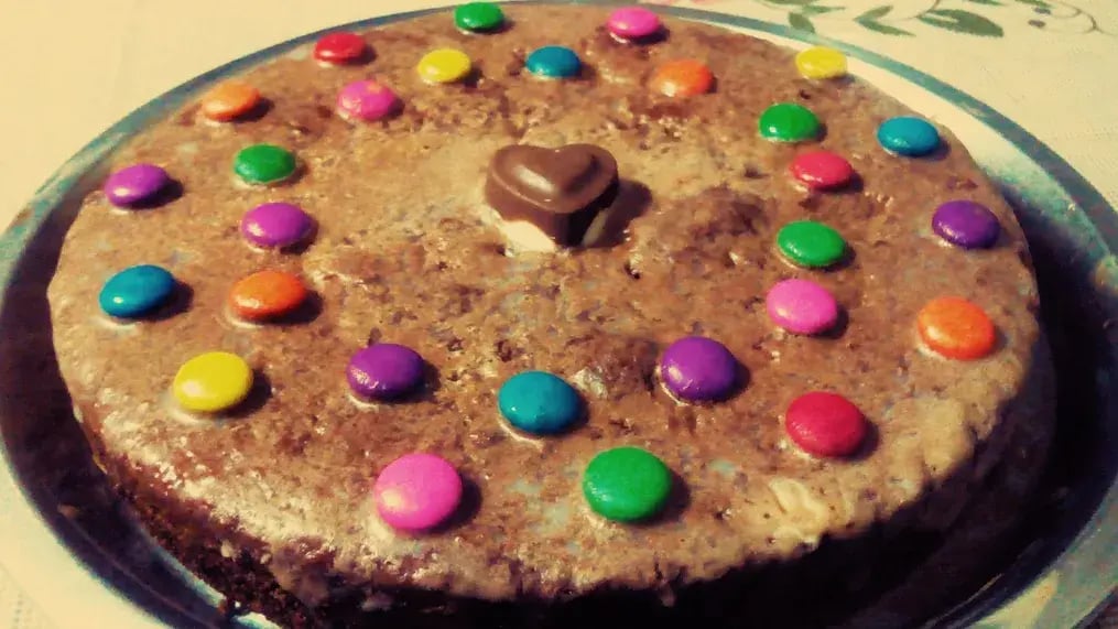 Cinnamon Apple Cake with Colorful Gems Topping