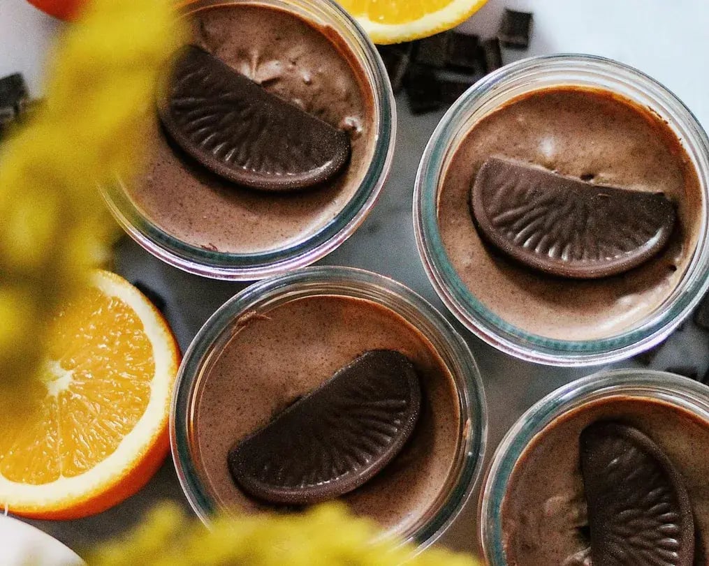 Decorated Sweet Mousse Jars