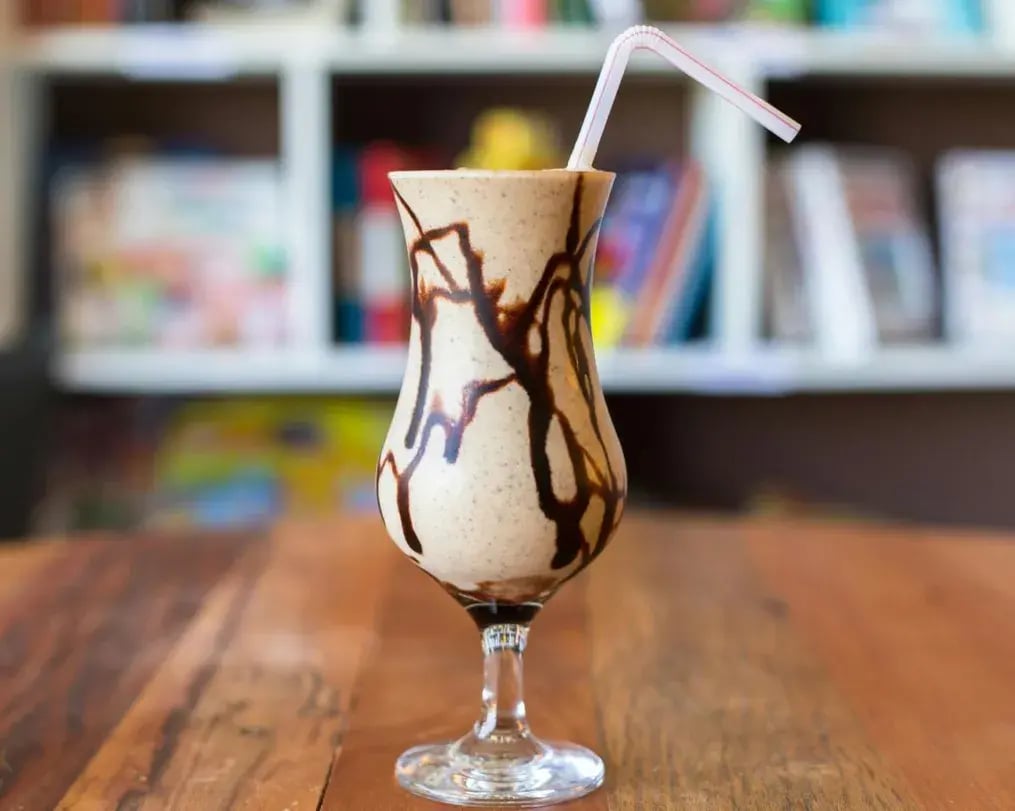 Chocolate Drizzled Frozen Shake