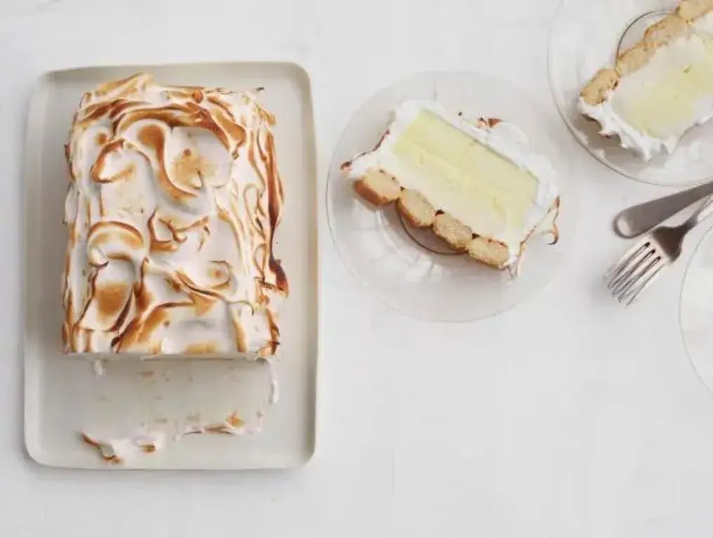 Lemon And Basil Frozen Yogurt Baked Alaska
