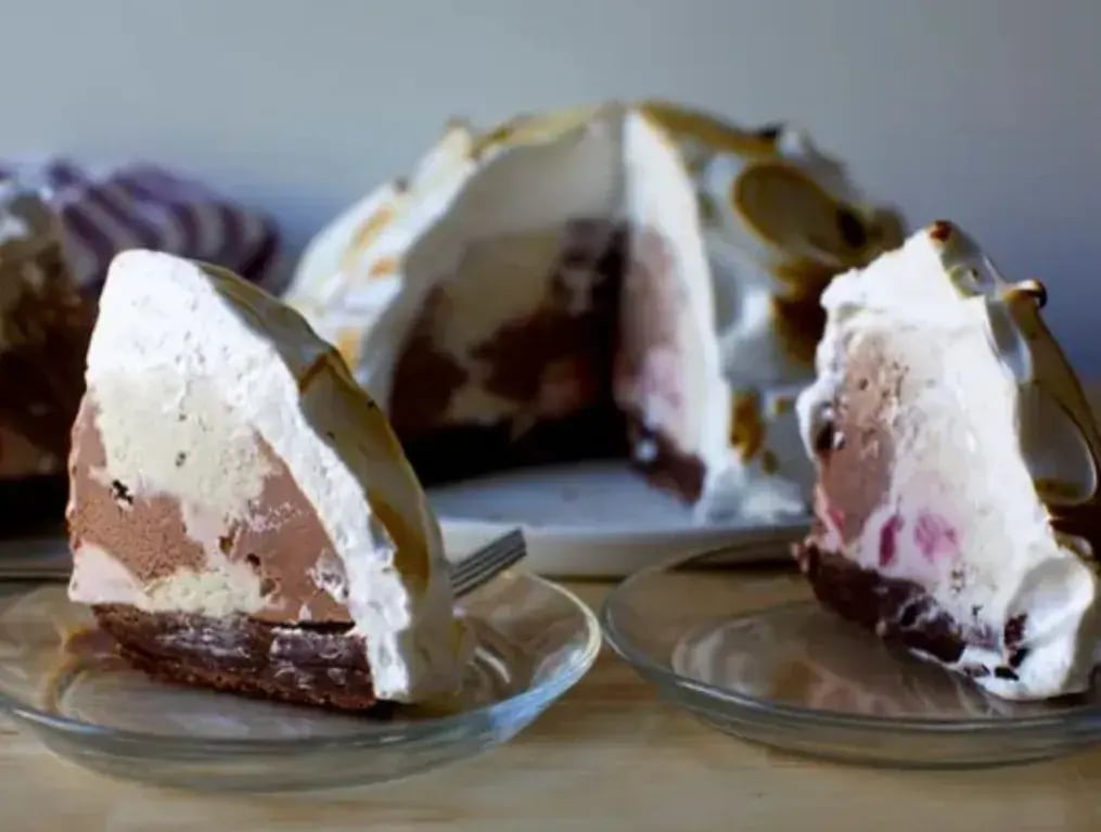 Nutty Delight Frozen Yogurt Baked Alaska