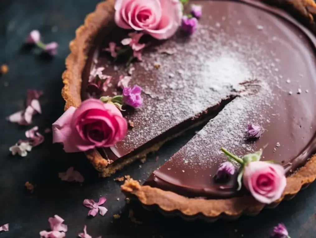 Step-By-Step Guide To Make Crunchy Chocolate Rose Petal Tarts