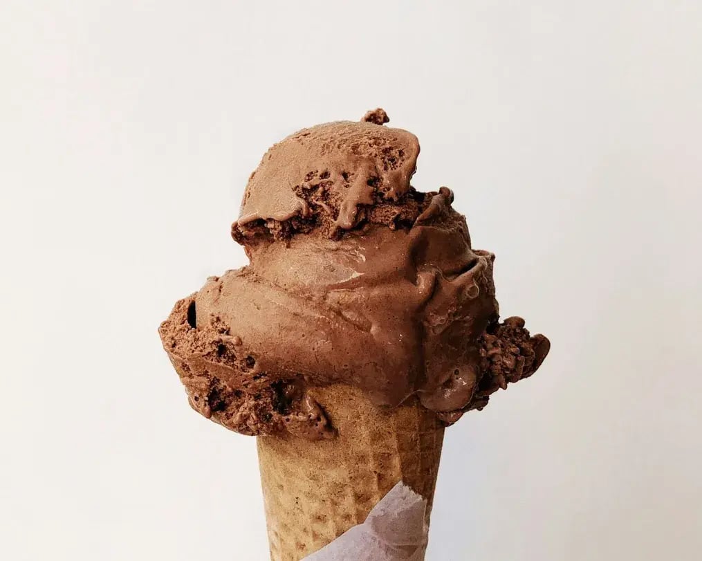 A scoop of Silk Chocolate Almond Ice Cream