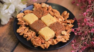 Dairy Milk Infused Kalakand With Almonds Recipe