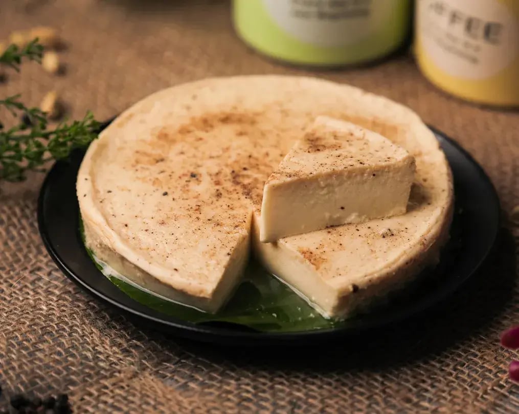 Dairy Milk Saffron Kharwas on a plate sliced