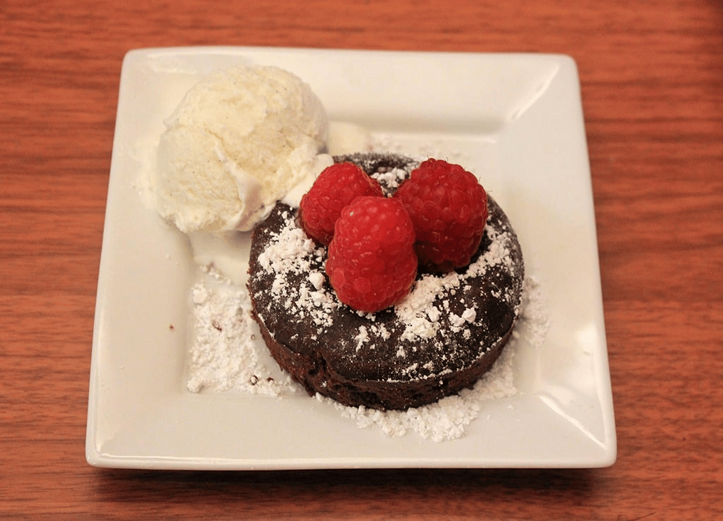 chocolate-lava-cakes-with-a-raspberry