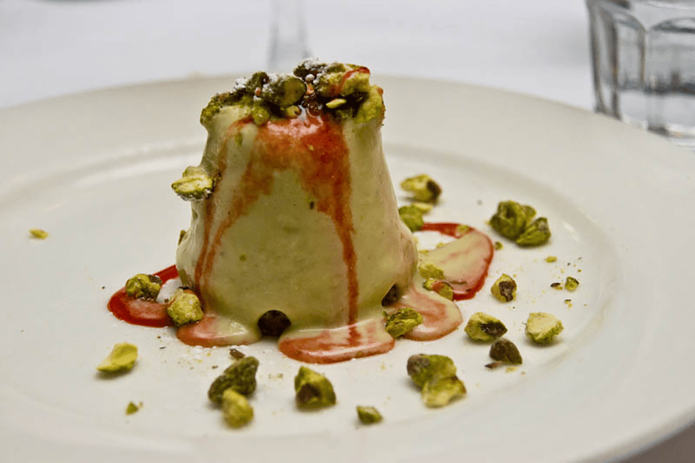 Pistachio panna cotta