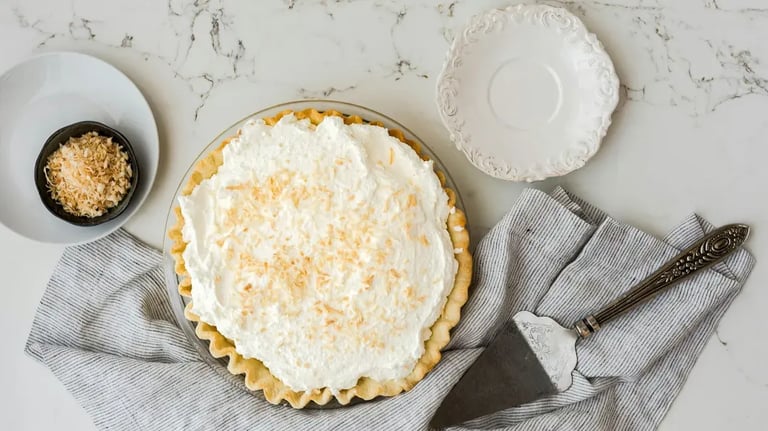 Delicious Coconut Cream Pie with Cashews and Gems Sprinkles: Recipe Guide