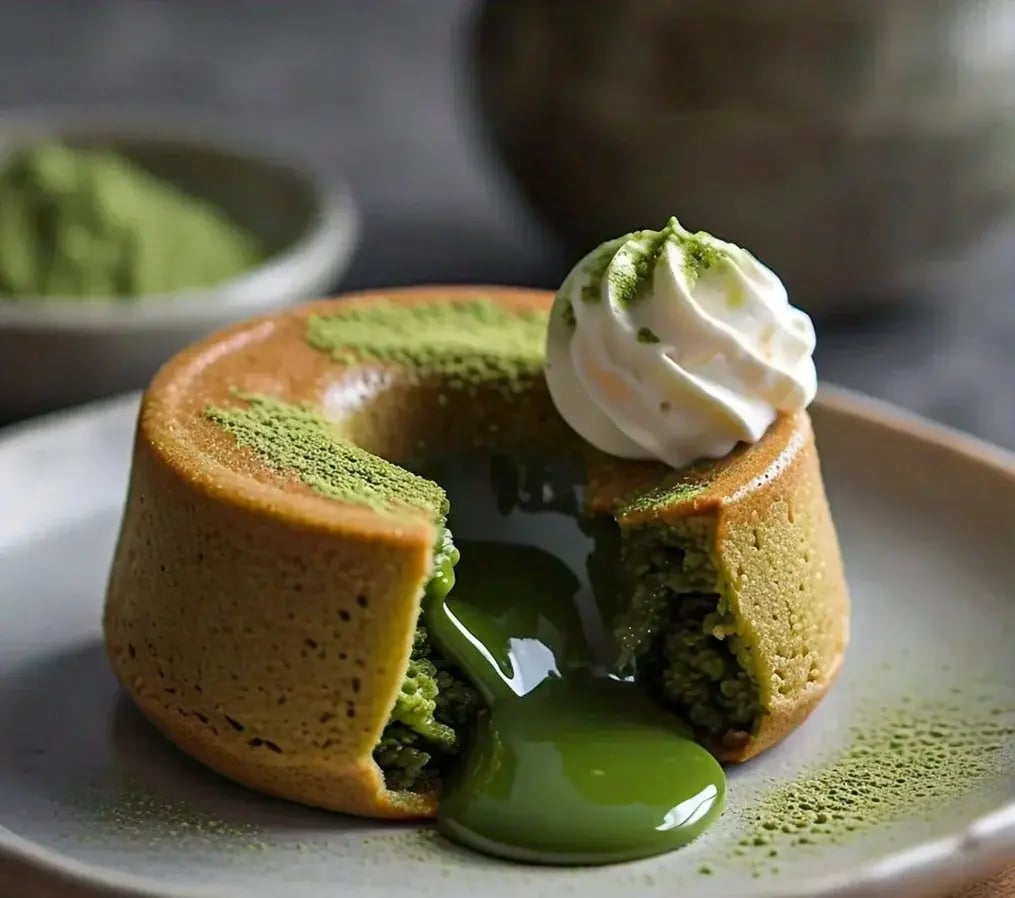 Miniature Matcha Lava Cakes