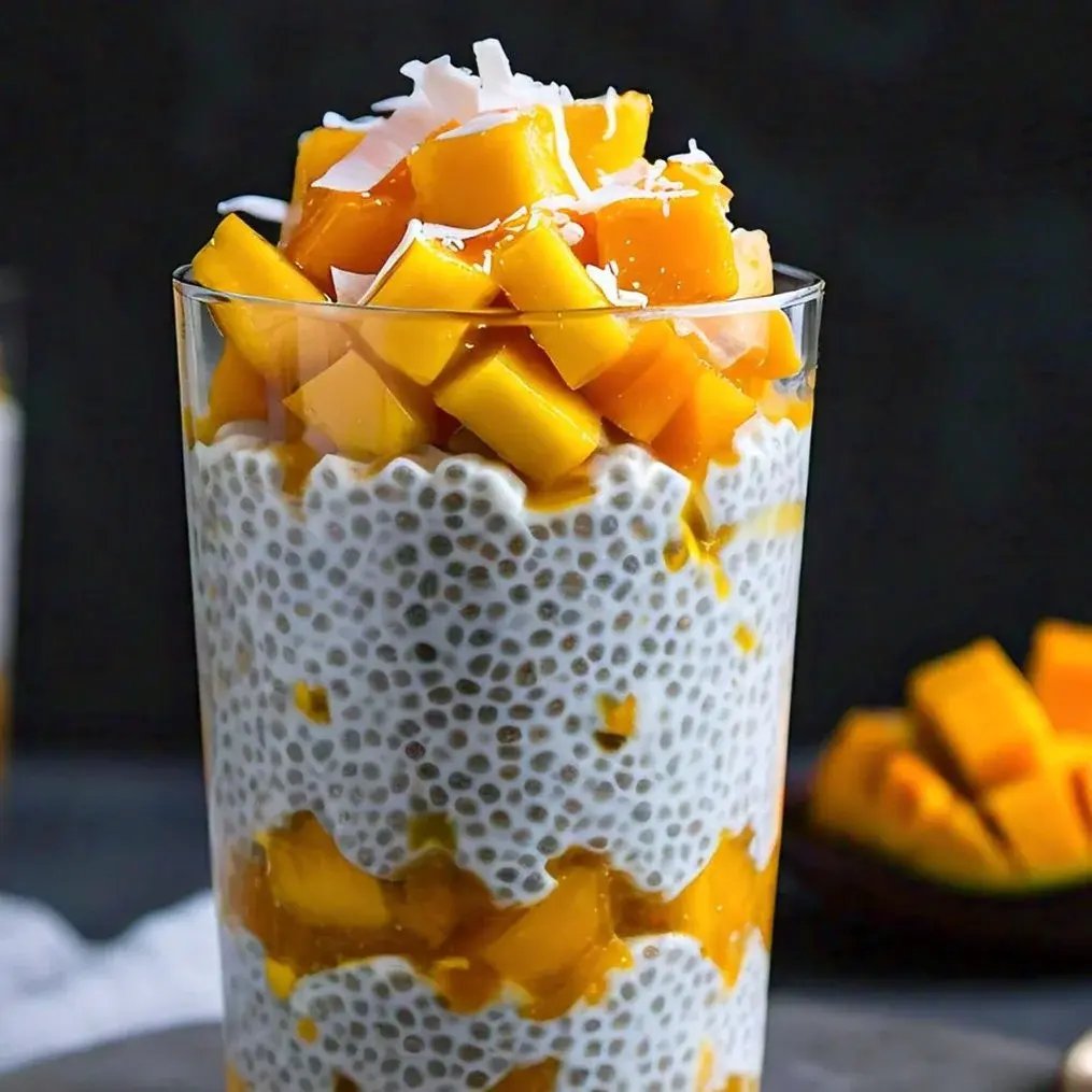 Mango Coconut Chia Pudding Parfait
