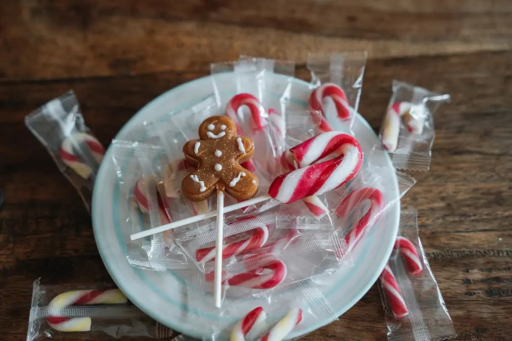 Strawberry and Candy Cane Popsicles