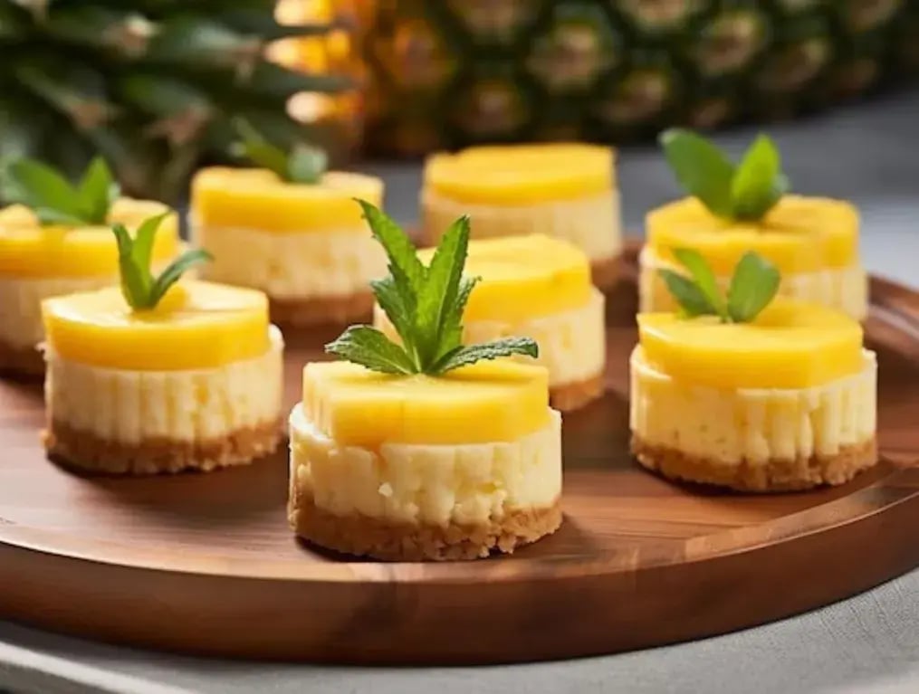 Pineapple Coconut Cream Cheese Tartlets