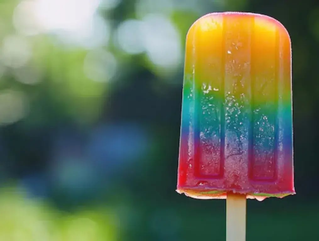 Tropical Rainbow Popsicles