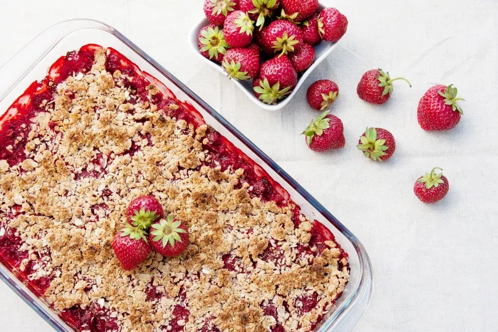 Crushed Biscuits and Freeze-Dried Strawberries