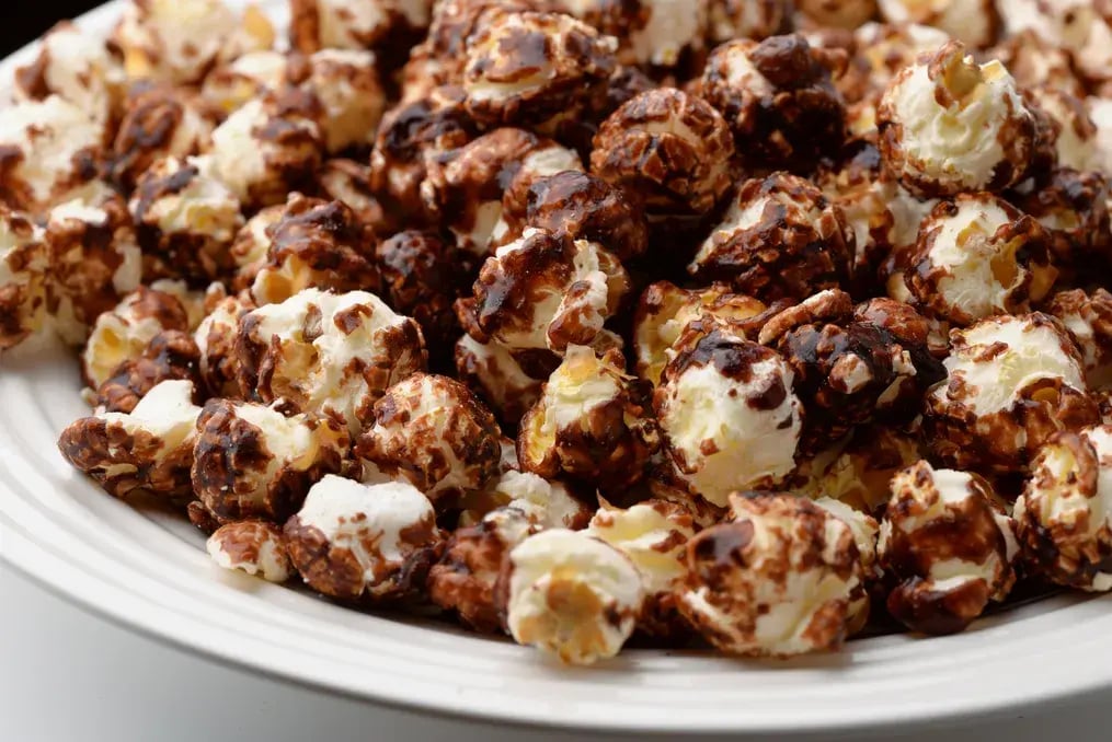 Chocolate Drizzle On Caramel Popcorn