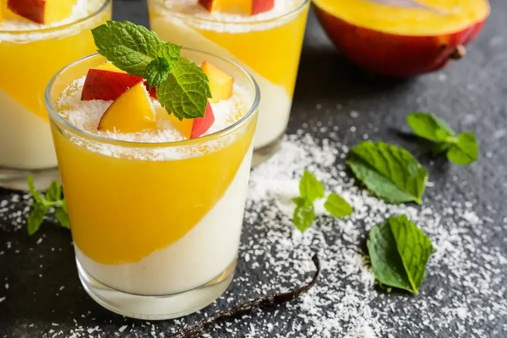 Coconut and Mango Panna Cotta